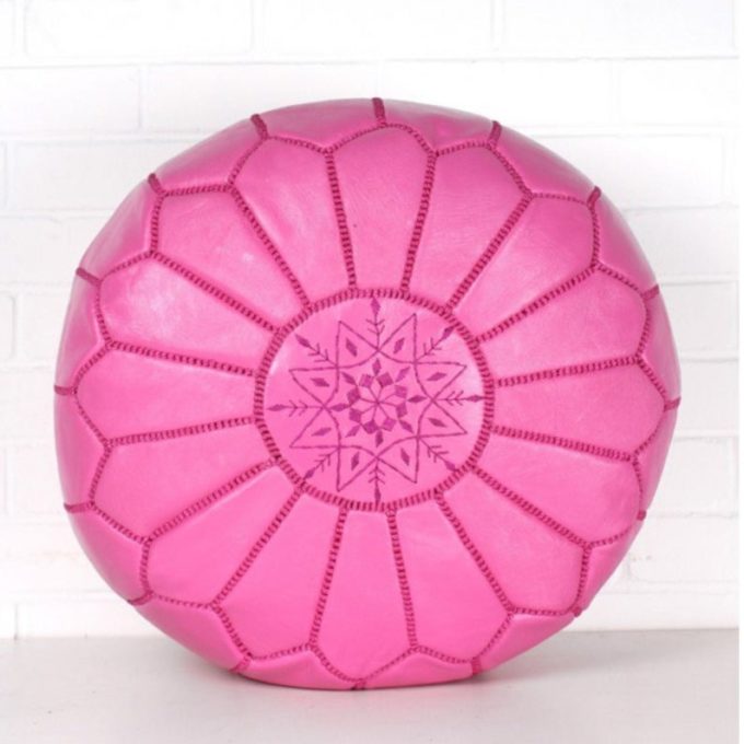 pink morocca pouf